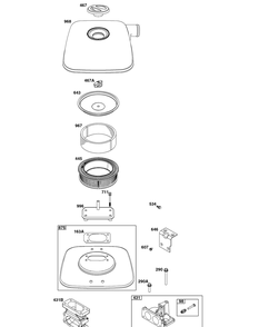 Part Location Diagram of 846432 Briggs and Stratton Knob-air cleaner cove